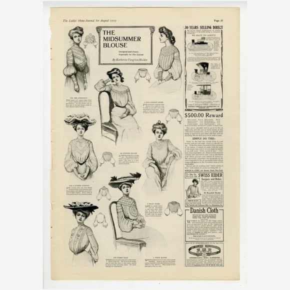 1903 Advertising Ad, Page from The Ladies' Home Journal August, 1903, Fashion Ad - Picture 2 of 5